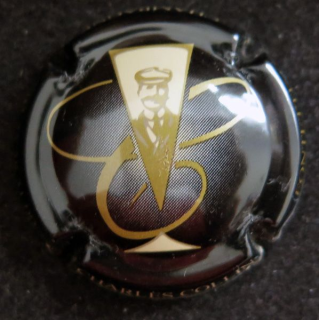 Capsule Muselet de bouteille de champagne COLLIN CHARLES n° 6 Noir, Or et crème