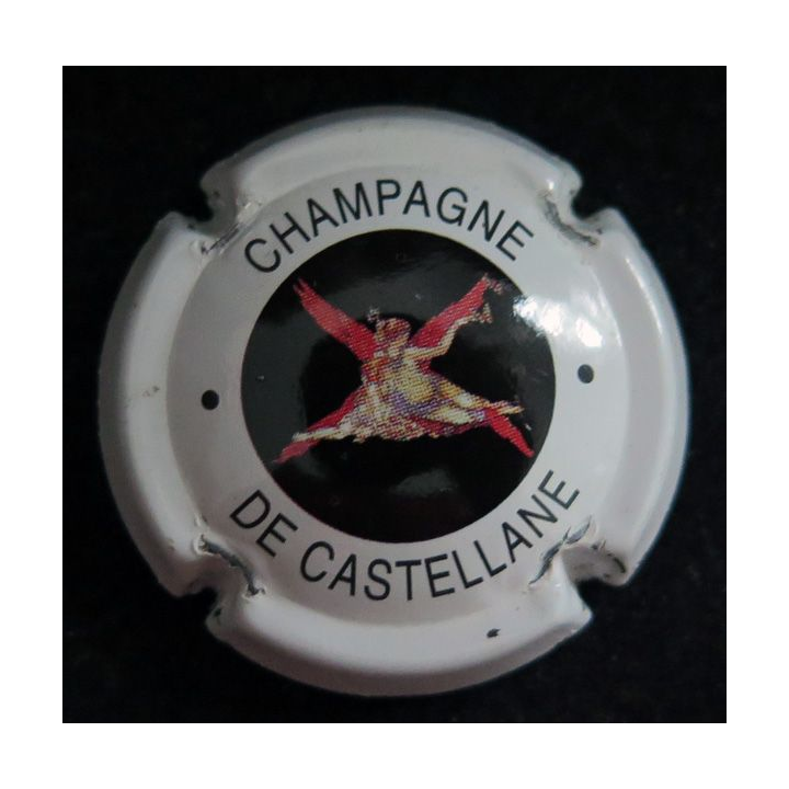 Capsule Muselet de bouteille de champagne De CASTELLANE n° 66 3° série fond blanc