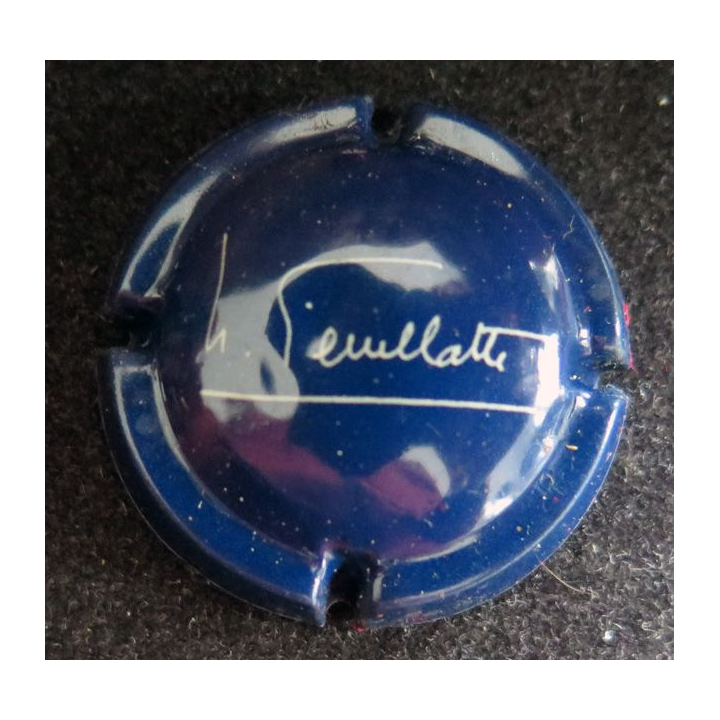 Capsule Muselet de bouteille de champagne Nicolas FEUILLATTE n° 17 bleu, signature blanche