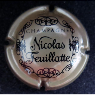 Capsule Muselet de bouteille de champagne Nicolas FEUILLATTE n° 1 gris et noir 