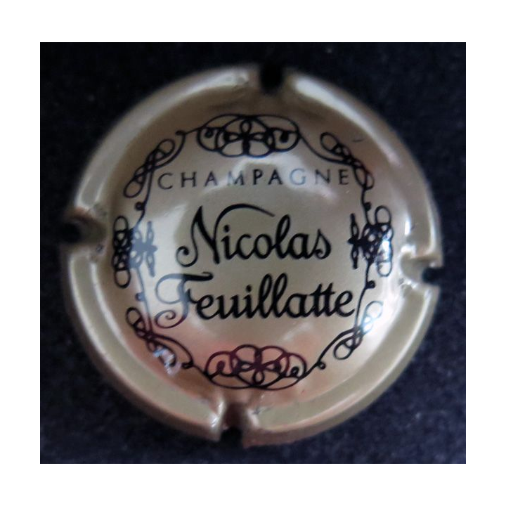 Capsule Muselet de bouteille de champagne Nicolas FEUILLATTE n° 1 gris et noir 