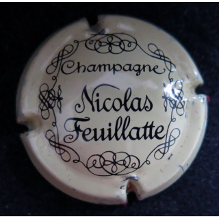 Capsule Muselet de bouteille de champagne Nicolas FEUILLATTE n° 3 crème et noir