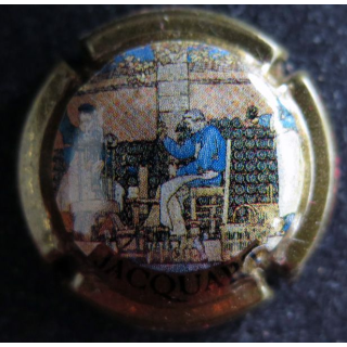 Capsule Muselet de bouteille de champagne JACQUART n° 10c le bouchage grandes lettres (dorure ternie)