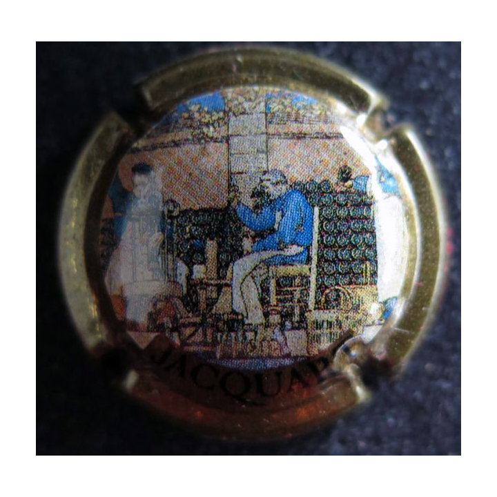 Capsule Muselet de bouteille de champagne JACQUART n° 10c le bouchage grandes lettres (dorure ternie)