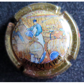 Capsule Muselet de bouteille de champagne JACQUART n° 10a le recoupage grandes lettres (dorure ternie)