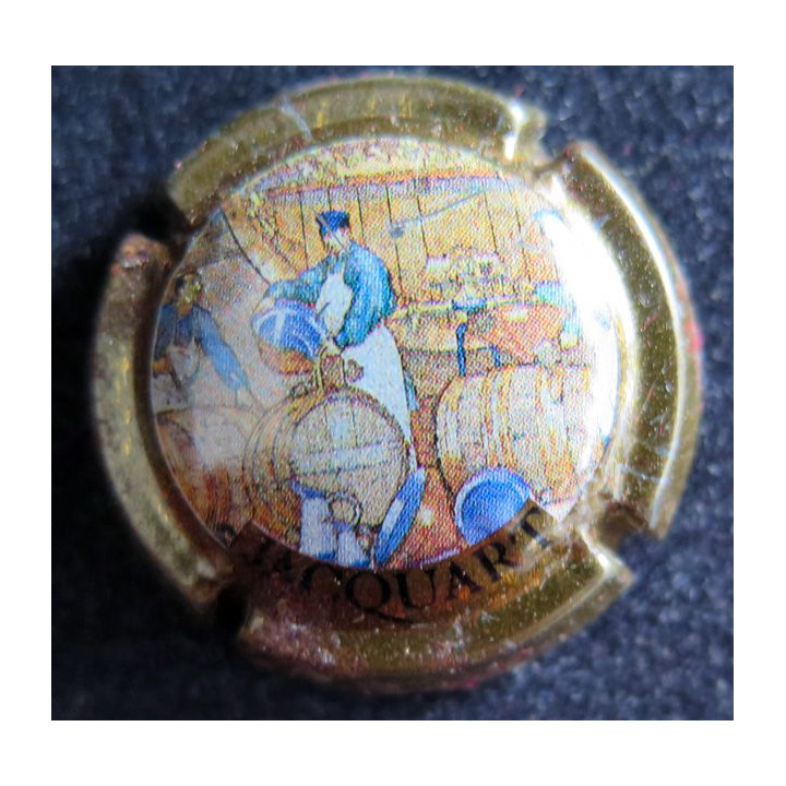 Capsule Muselet de bouteille de champagne JACQUART n° 10a le recoupage grandes lettres (dorure ternie)