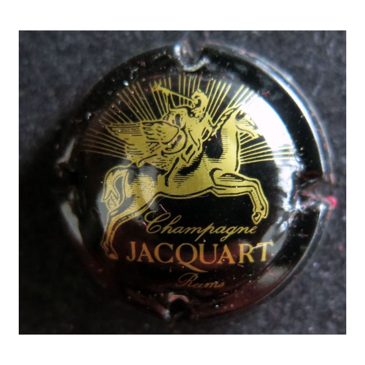 Capsule Muselet de bouteille de champagne JACQUART n° 1 noir et or 