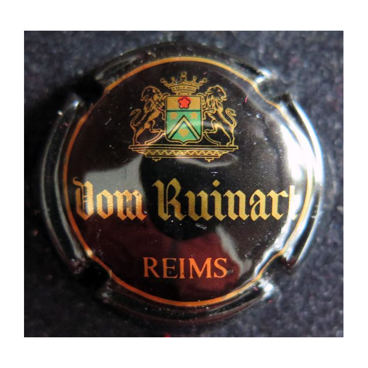 Capsule Muselet de bouteille de champagne RUINART n° 33a Noir et Or foncé 29 mm