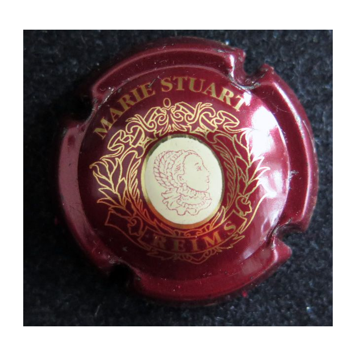 Capsule Muselet de bouteille de champagne Marie Stuart n° 7 Bordeaux traits fins