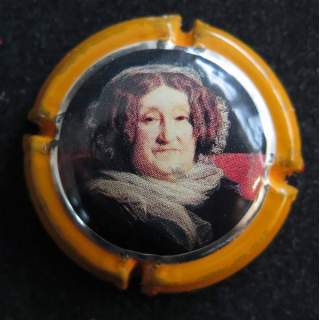 Capsule Muselet de bouteille de champagne CLICQUOT n° 121 Orange, filet métal