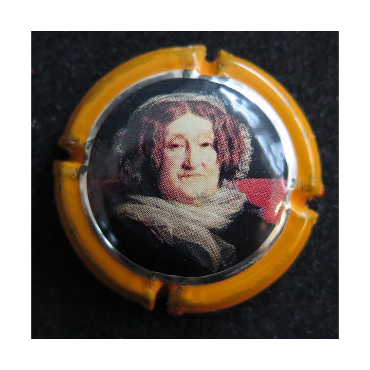 Capsule Muselet de bouteille de champagne CLICQUOT n° 121 Orange, filet métal