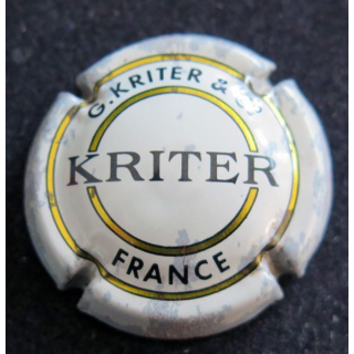 Capsule muselet de crémant de Bourgogne KRITER n° 2a blanc cassé, noir et or