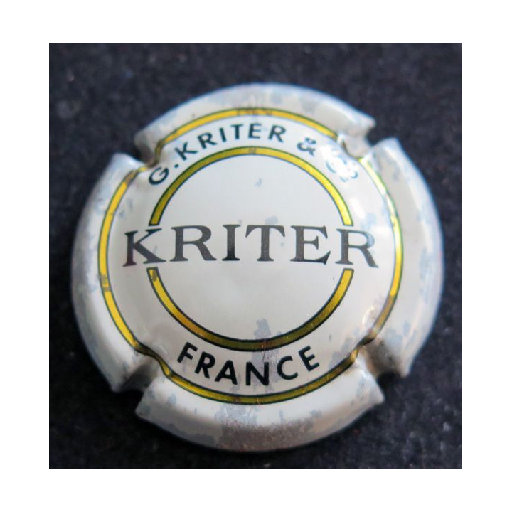 Capsule muselet de crémant de Bourgogne KRITER n° 2a blanc cassé, noir et or