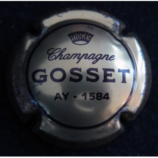 Capsule Muselet de bouteille de champagne GOSSET n° 24 Or brillant écriture marron