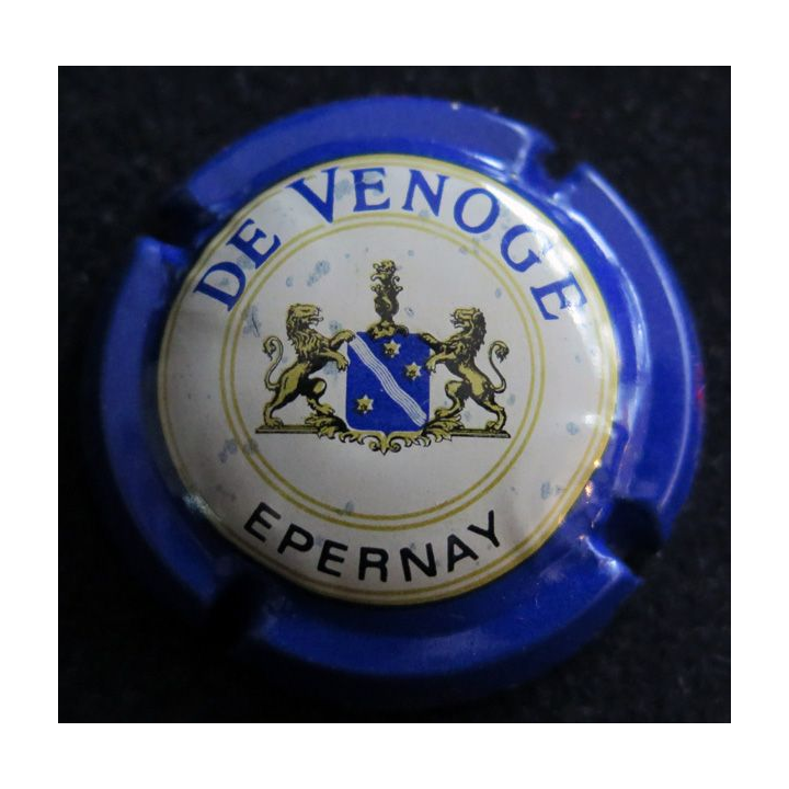 Capsule Muselet de bouteille de champagne DE VENOGE n° 8 Bleu barre blanche