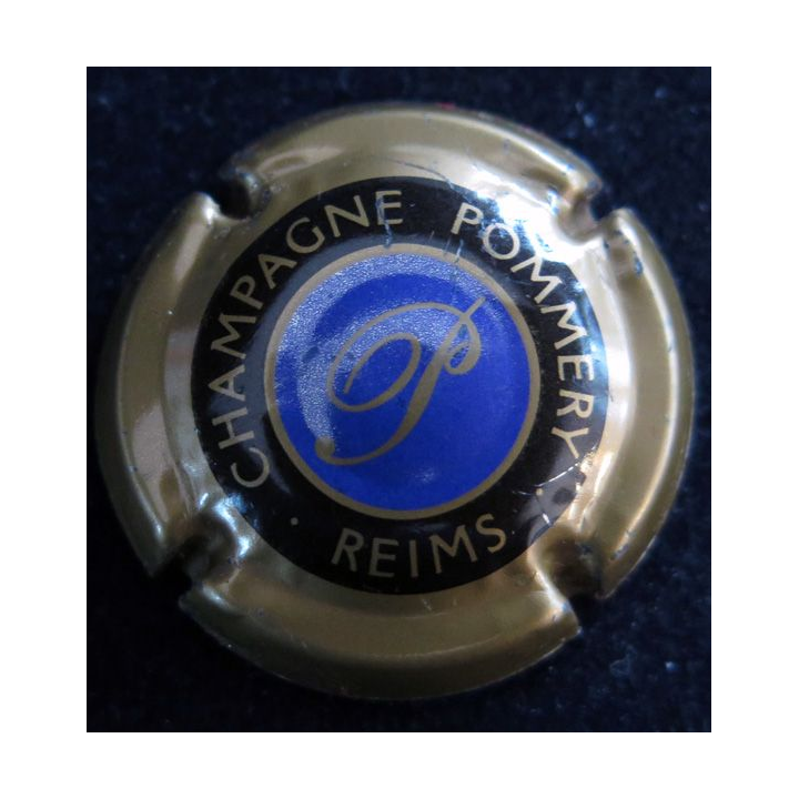 Capsule Muselet de bouteille de champagne POMMERY n° 60 Cuivre intérieur bleu