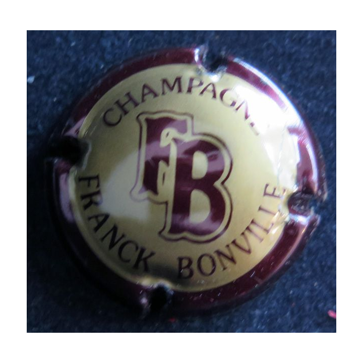 Capsule Muselet de bouteille de champagne BONVILLE FRANCK n° 4 Bordeaux et or