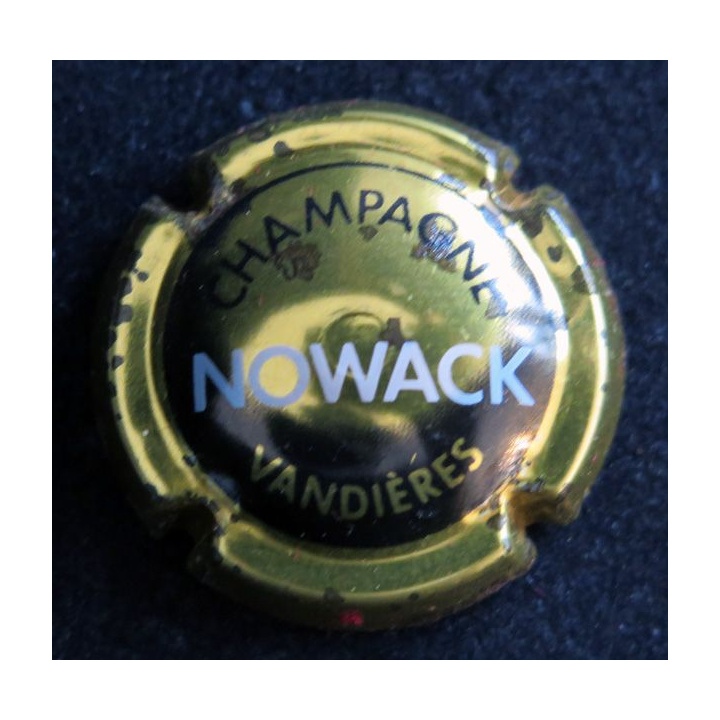 Capsule Muselet de bouteille de champagne NOWACK n° 1 Or, noir et blanc