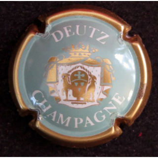 Capsule Muselet de bouteille de champagne DEUTZ n° 25 Turquoise contour or