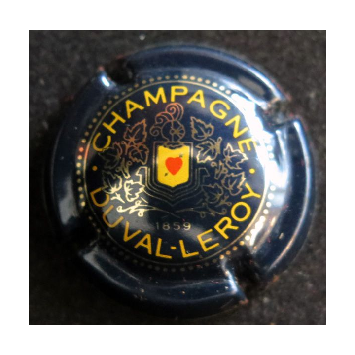 Capsule Muselet de bouteille de champagne DUVAL-LEROY n° 5 Bleu Foncé, or et jaune orangé