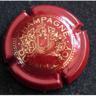 Capsule Muselet de bouteille de champagne DUVAL-LEROY n° 6 Rouge foncé, Or et rouge