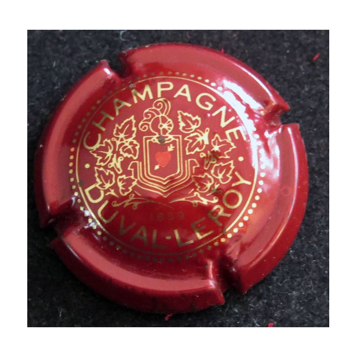 Capsule Muselet de bouteille de champagne DUVAL-LEROY n° 6 Rouge foncé, Or et rouge