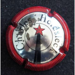 Capsule Muselet de bouteille de champagne HEIDSIECK Charles n° 48 Contour rayé rouge