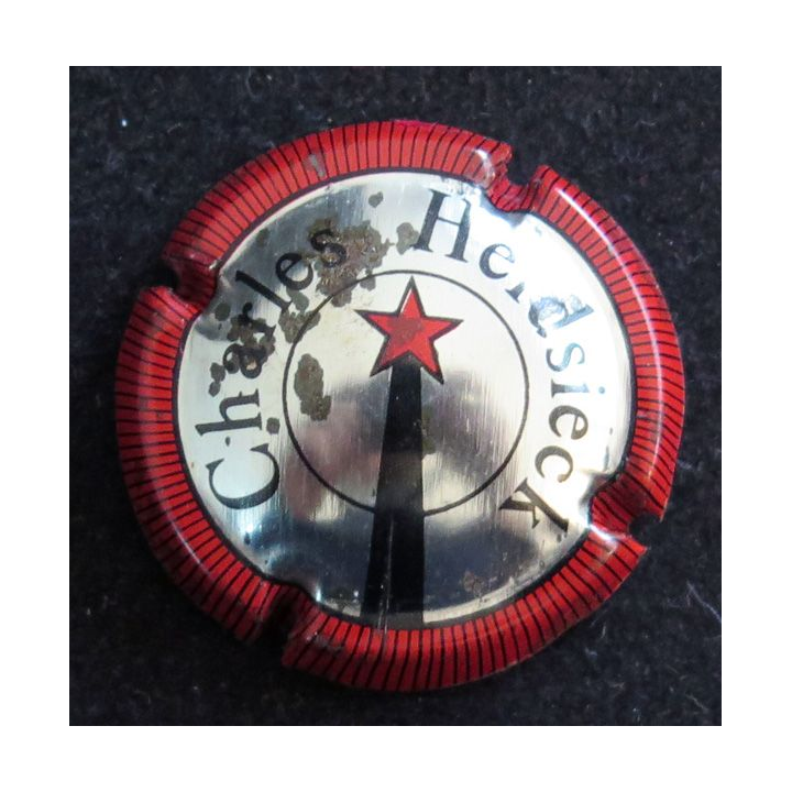 Capsule Muselet de bouteille de champagne HEIDSIECK Charles n° 48 Contour rayé rouge