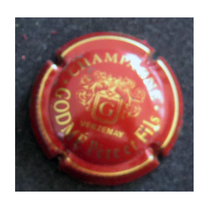 Capsule Muselet de bouteille de champagne GODMÉ Père et Fils n° 3 Bordeaux et or striée