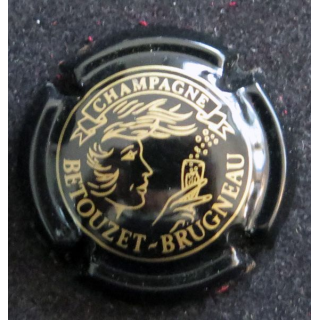 Capsule Muselet de bouteille de champagne BETOUZET-BRUGNEAU n° 2 noir et or
