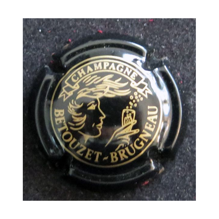 Capsule Muselet de bouteille de champagne BETOUZET-BRUGNEAU n° 2 noir et or