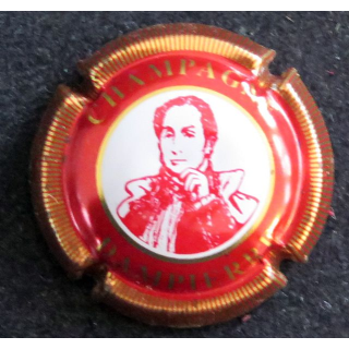 Capsule Muselet de bouteille de champagne AUDOUIN DE DAMPIERRE n° 1 Portrait rouge, striée