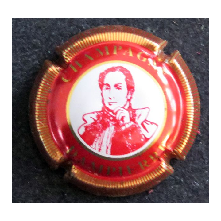 Capsule Muselet de bouteille de champagne AUDOUIN DE DAMPIERRE n° 1 Portrait rouge, striée