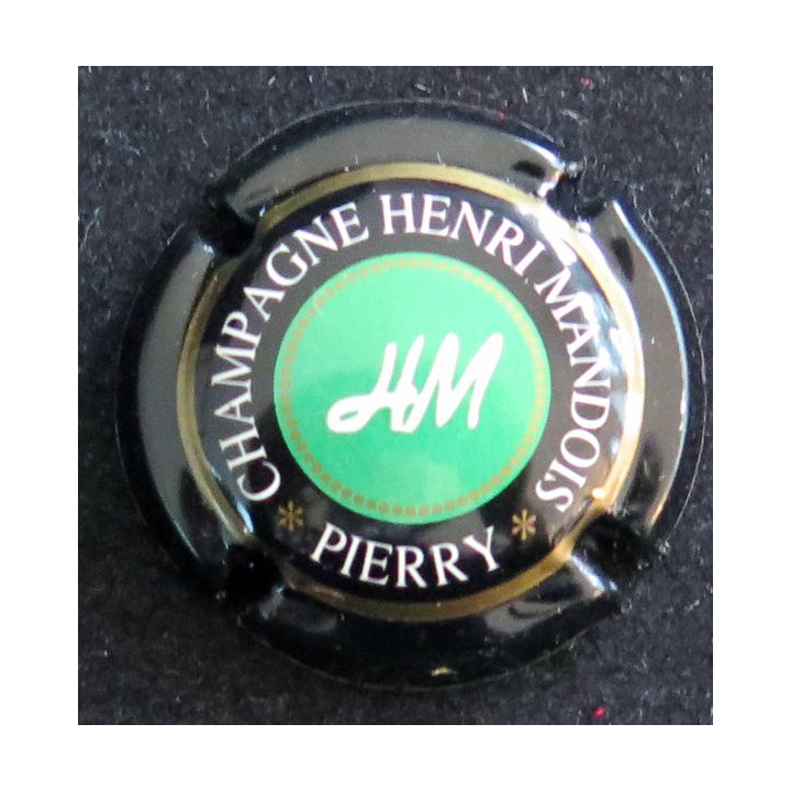 Capsule Muselet de bouteille de champagne MANDOIS Henri n° 2 centre vert