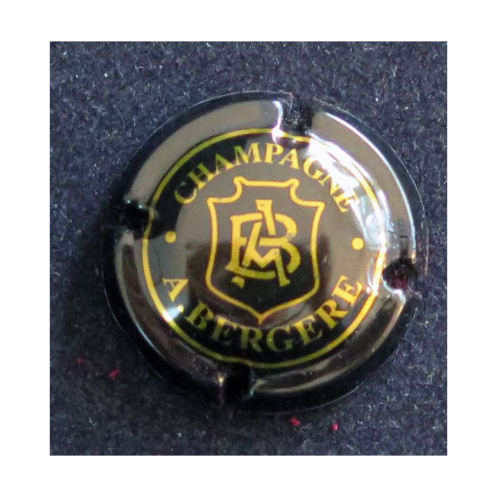 Capsule Muselet de bouteille de champagne BERGERE A. n° 6 Noir et or