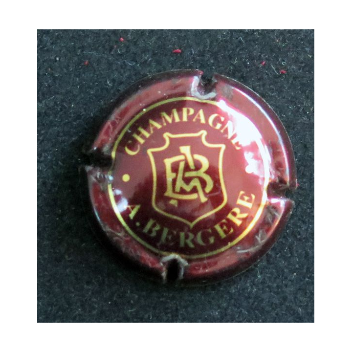 Capsule Muselet de bouteille de champagne BERGERE A. n° 2 Bordeaux et Or