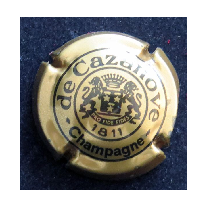 Capsule Muselet de bouteille de champagne De CAZANOVE n° 4a Or bronze grand écusson