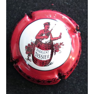 Capsule Muselet de bouteille de champagne TISSIER Diogène n° 5 contour rouge et noir petit dessin