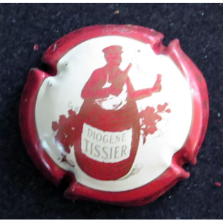 Capsule Muselet de bouteille de champagne TISSIER Diogène n° 3 contour rouge et or