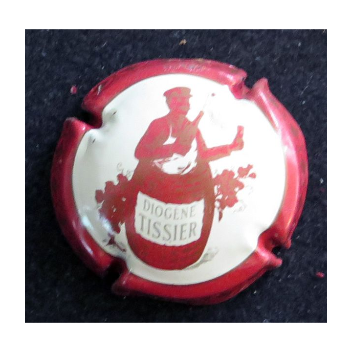 Capsule Muselet de bouteille de champagne TISSIER Diogène n° 3 contour rouge et or