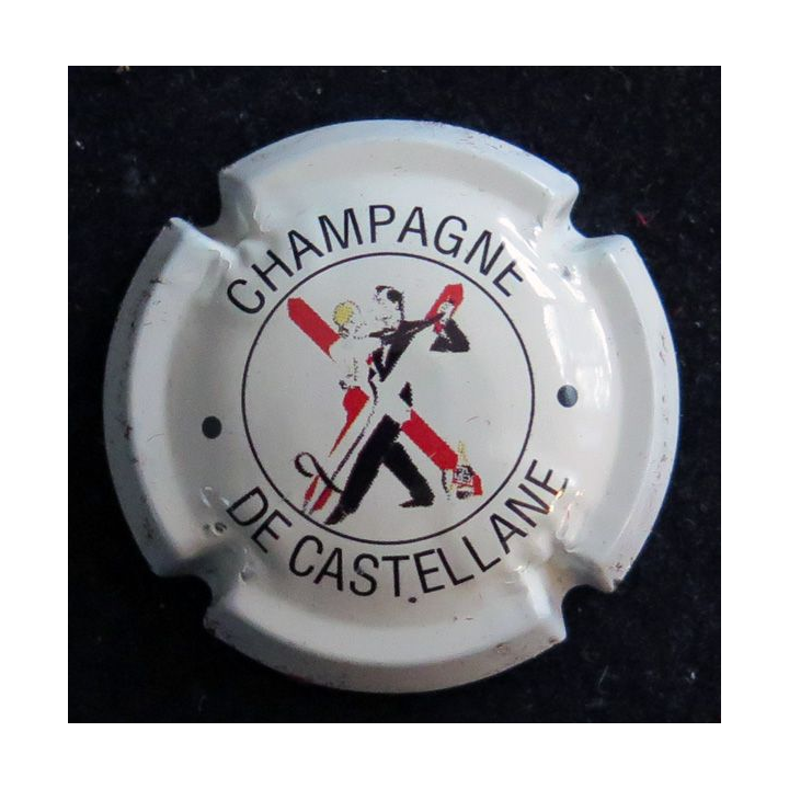 Capsule Muselet de bouteille de champagne De CASTELLANE n° 52 2° série fond blanc