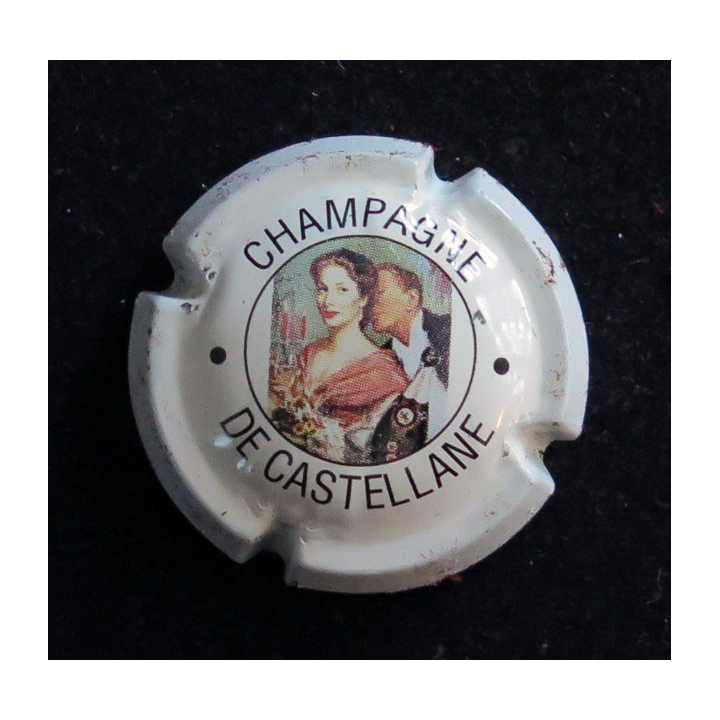 Capsule Muselet de bouteille de champagne De CASTELLANE n° 49 2° série fond blanc