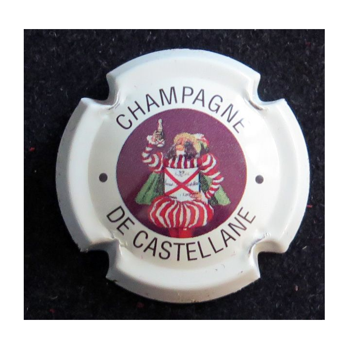 Capsule Muselet de bouteille de champagne De CASTELLANE n° 47 2° série fond blanc