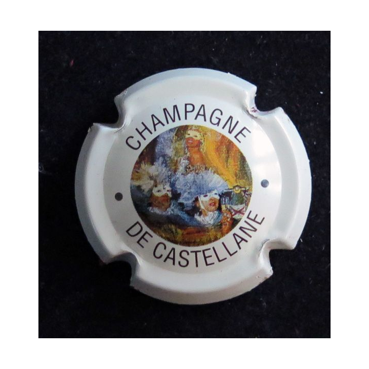 Capsule Muselet de bouteille de champagne De CASTELLANE n° 51 2° série fond blanc