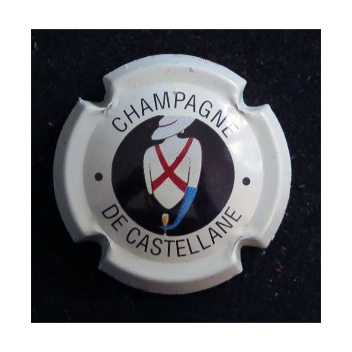 Capsule Muselet de bouteille de champagne De CASTELLANE n° 54 2° série fond blanc