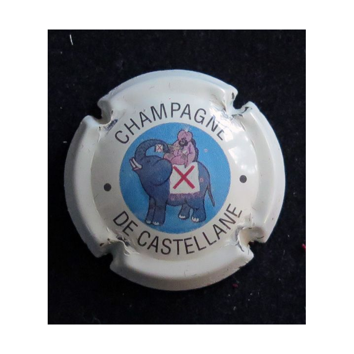 Capsule Muselet de bouteille de champagne De CASTELLANE n° 44 1° série fond blanc