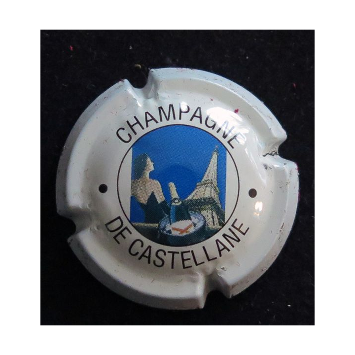 Capsule Muselet de bouteille de champagne De CASTELLANE n° 55 2° série fond blanc