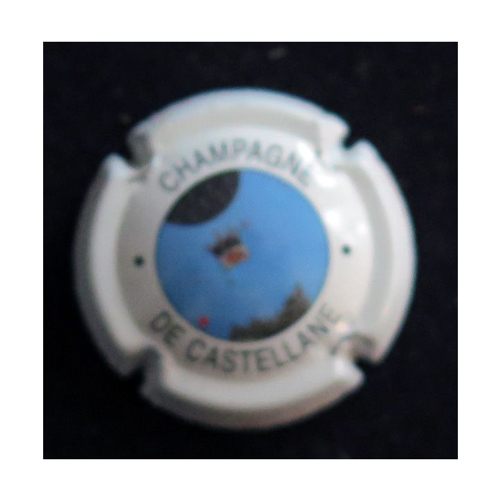 Capsule Muselet de bouteille de champagne De CASTELLANE n° 57 3° série fond blanc