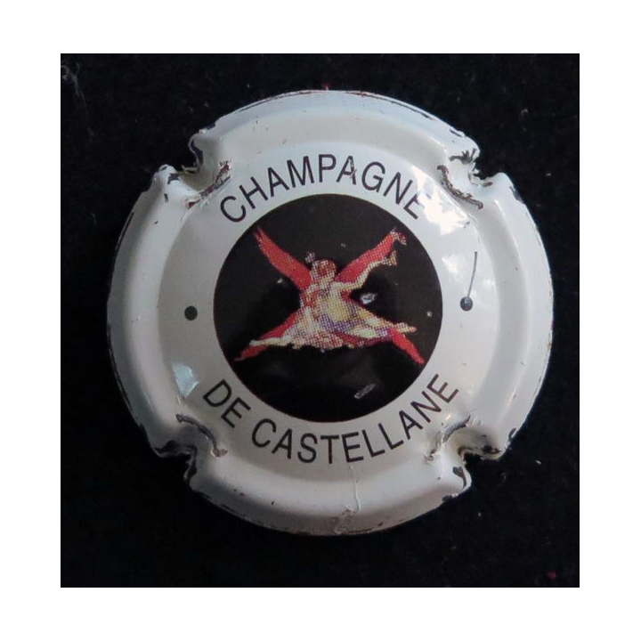 Capsule Muselet de bouteille de champagne De CASTELLANE n° 66 3° série fond blanc