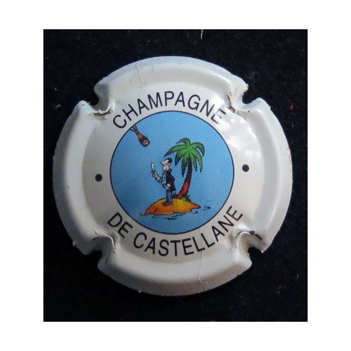 Capsule Muselet de bouteille de champagne De CASTELLANE n° 65 3° série fond blanc